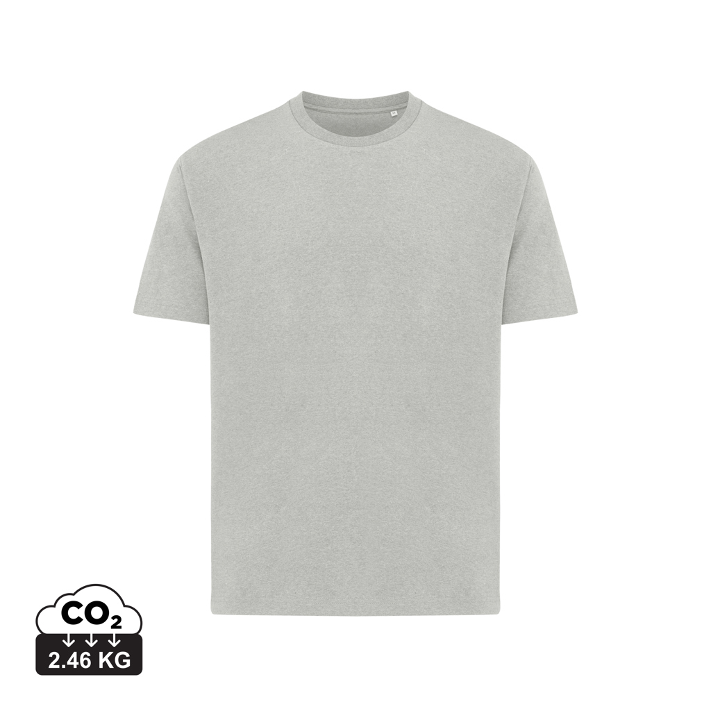 T-shirt publicitaire boxy coton recyclé unisexe 180g Iqoniq Teide heather grey